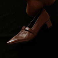 Retro Mid-Heel French-Style Pumps - Black