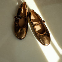Mary Jane Pumps - Gold