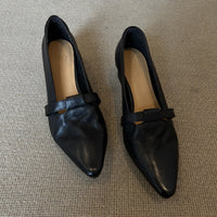 Retro Mid-Heel French-Style Pumps - Black