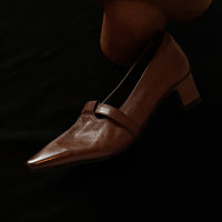 Retro Mid-Heel French-Style Pumps - Black