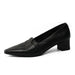 Retro Mid-Heel French-Style Pumps - Black