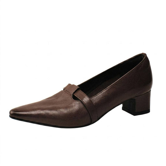 Retro Mid-Heel French-Style Pumps - Black